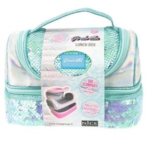 Lunch box Girabrilla , cutie termica matlasata cu paiete reversibile si interior impermeabil imagine