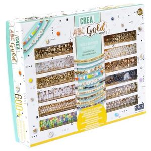 Kit creativ DIY - coliere si bratari cu margele mix aurii, Perline ABC imagine