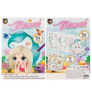 Carte de colorat cu abtibilduri cu splici, unicorn, A4, 24 pagini imagine