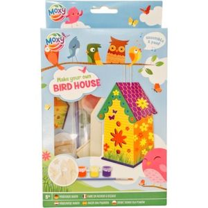 Set creativ DIY, Mini casuta pasarelelor, construieste si picteaza, model cu floricele imagine