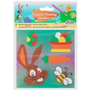 Set creativ cu tematica Paste, Creeaza abtibilduri cu tehnica dimond painting, Iepuras imagine