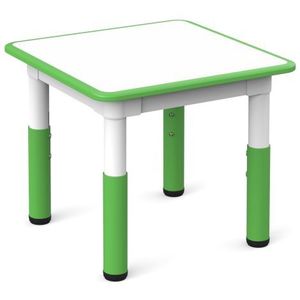 Masa alb-verde patrata din plastic reglabila mas 1-3 pentru gradinita imagine