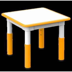 Masa alb-portocaliu patrata din plastic reglabila mas 1-3 pentru gradinita imagine