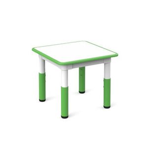 Masa alb-verde lime patrata din plastic reglabila mas 1-3 pentru gradinita imagine