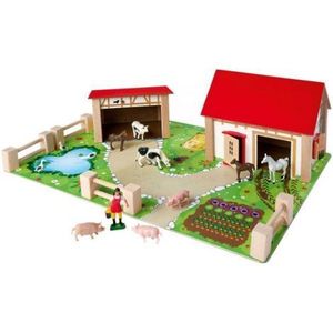 Ferma din lemn Eichhorn 51x36x17 cm cu 20 accesorii imagine