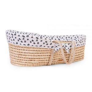 Cos bebe Childhome Moise din coji de porumb cu saltea, Husa Jerse Leopard imagine