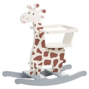Balansoar Childhome Girafa 12-30 luni, MDF Ecru Gri imagine