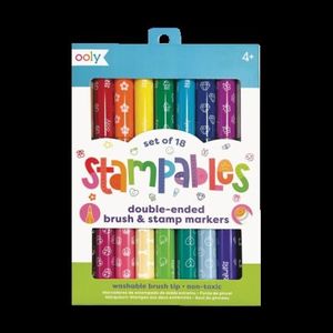 Carioci lavabile duble cu stampile Stampables- Set de 18 imagine