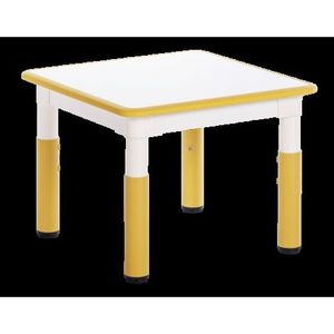 Masa alb-galben patrata din plastic reglabila mas 1-3 pentru gradinita imagine