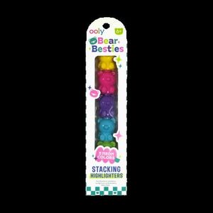 Markere intercalabile Ursuleti - set 5 culori neon - Bear Besties imagine