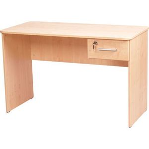 Birou catedra 120x60x76 cm, colturi rotunjite, 1 sertar lateral cu incuietoare, culoare fag imagine