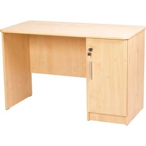 Birou catedra 120x60x76 cm, colturi rotunjite, 1 corp lateral dreapta cu incuietoare, culoare artar imagine