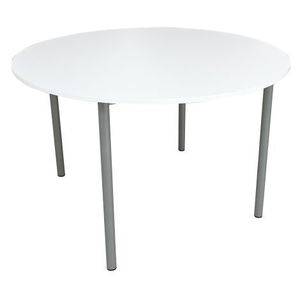 Masa scolara rotunda ML blat alb, 120 cm diametru, mas 6, inaltime 76 cm imagine