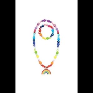 Bijuterii colier si bratara curcubeu copii imagine