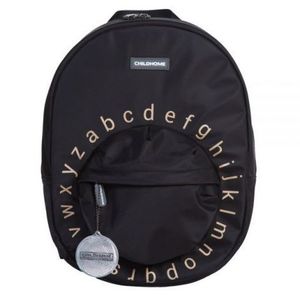 Ghiozdan Childhome ABC 29x12x38 cm Negru imagine