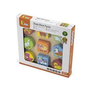 Puzzle din cuburi de lemn: Animale imagine