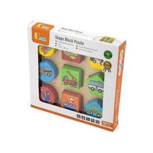 Puzzle din cuburi de lemn: Mijloace de transport imagine