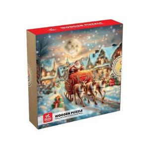 Puzzle 50 din lemn: Sania lui Mos Craciun imagine