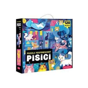 Puzzle fosforescent 120 piese. Pisici imagine