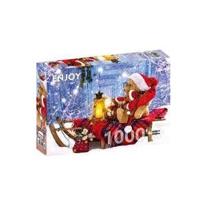 Puzzle 1000: Teddy Bears With Santa Hats imagine