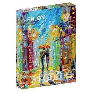 Puzzle 1000: Rainy Romance in the City imagine