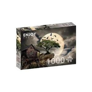 Puzzle 1000: A Log Cabin on a Cliff imagine