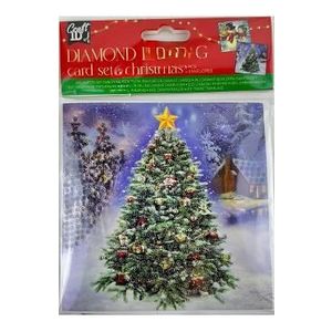 Set creativ: Felicitari brad si om de zapada. Diamond Painting Card Set imagine