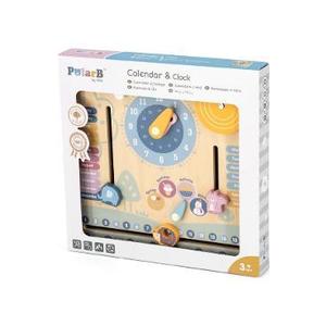 Calendar cu ceas din lemn imagine