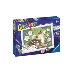 Pictura pe numere: Pui de caprioara si flori imagine