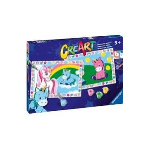 Pictura pe numere. 2 sabloane unicorni veseli imagine