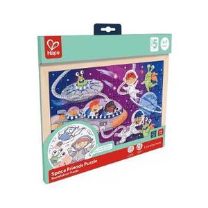 Puzzle din lemn 2 in 1. Prietenii din spatiu imagine