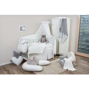 Set de pat pentru bebelusi Teddy Dream Minky White 6 piese imagine