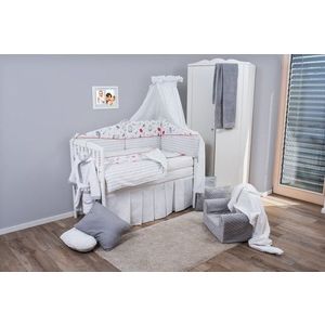 Set de pat pentru bebelusi Red Grey Elephant 6 piese imagine