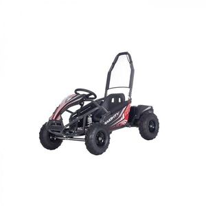 Kart electric pentru copii Gokart Maighty Black, putere 1000W48V, baterie 48V12Ah, vitexa maxima 30 kmh, scaun reglabil, frane hidraulice cu disc, amortizoare, anvelope gonflabile cu suspensii si scaun reglabil imagine