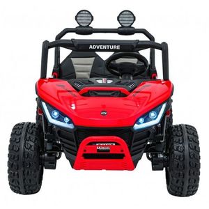 Masinuta electrica de teren 4x4 pentru copii Buggy Red, motor 4 x 200W, baterie 2 x 12V10Ah, slow start, telecomanda 2.4 GHz cu 3 viteze, suspensii, panou audio integrat imagine