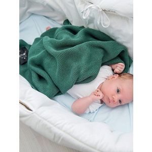 Paturica crosetata din bambus si bumbac Verde 80x100 cm imagine