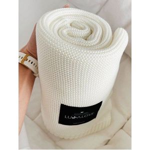 Paturica crosetata din bambus si bumbac model Coconut 120x100 cm imagine