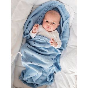 Paturica crosetata din bambus si bumbac model Daisy 80x100 cm imagine