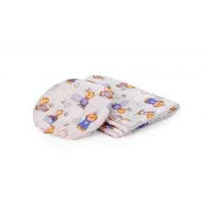 Set paturica si pernuta pentru formarea capului bebelusului SomnArt Ursuleti AlbAlbastru imagine