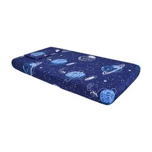 Lenjerie pentru patut 120x60 cm SomnArt Comete Cosmos din bumbac cu 3 piese imagine
