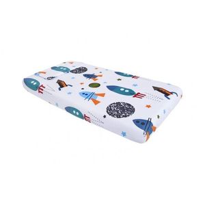 Lenjerie pentru patut 120x60 cm SomnArt Rachete din bumbac cu 3 piese imagine