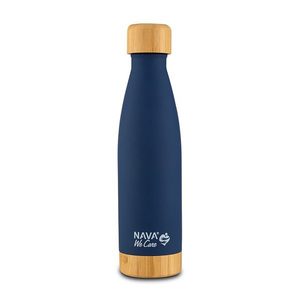 Sticla termoizolanta calatorii bambus Nava navy 500 ml imagine
