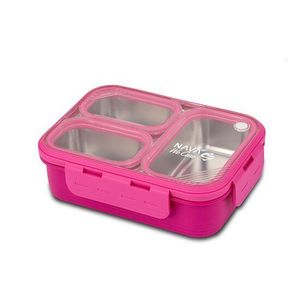 Recipient dreptunghiular pentru alimente Bento din otel inoxidabil We Care Magenta 800 ml imagine