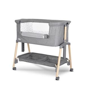 Patut pliabil co-sleeper Lorelli Millie Grey 0 luni+ maxim 9 kg, inaltime reglabila 7 pozitii, sistem antireflux, plasa de tantari, saltea inclusa imagine