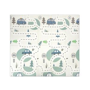 Covoras de joaca termic pentru copii Funny City Stars din spuma XPE, design cu doua fete, pliabil, 180x200 cm imagine