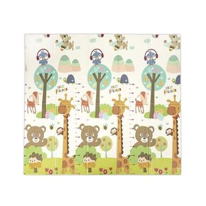 Covoras de joaca termic pentru copii Best Friends Stars din spuma XPE, design cu doua fete, pliabil, 180x200 cm imagine