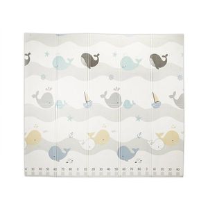 Covoras de joaca termic pentru copii Waves Stars din spuma XPE, design cu doua fete, pliabil, 180x200 cm imagine