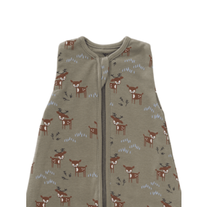 Sac de dormit cocon din bumbac organic 0-3 luni model Deer Olive imagine