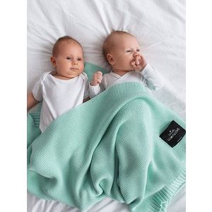 Paturica crosetata din bambus si bumbac Menta 80x100 cm imagine