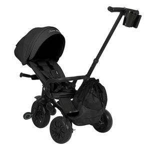 Tricicleta ultrapliabila Qplay Nova Max Negru, maner telescopic, spatar rotativ si reglabil, cadru din aluminiu, roti Eva, accesorii incluse imagine